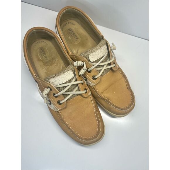 Sperry Top Sider Boat Shoe Women’s Size 9 US / 40EU Rosefish Linen/Oat STS97405 - Picture 10 of 11